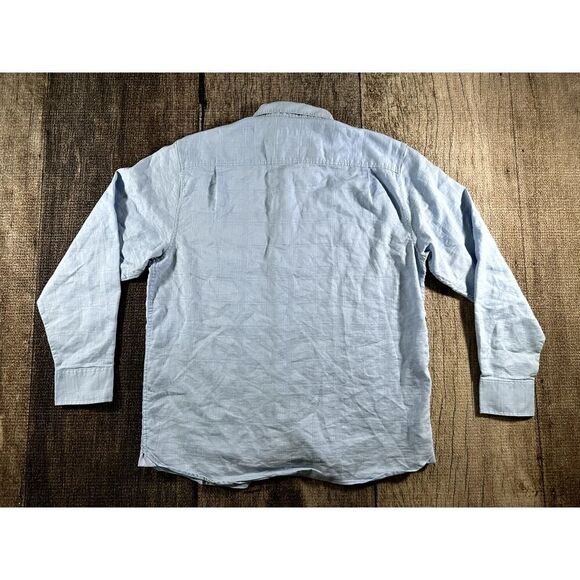 Tommy Bahama Shirt Long Sleeve Button Down Men's Large Blue Linen Blend - Picture 6 of 8